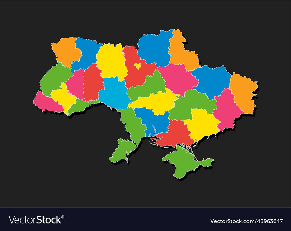 Vector Map Ukraine from Piece Puzzle, Jigsaw Stock Vector