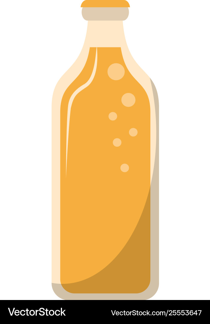 Orange juice glass bottle isolated Royalty Free Vector Image