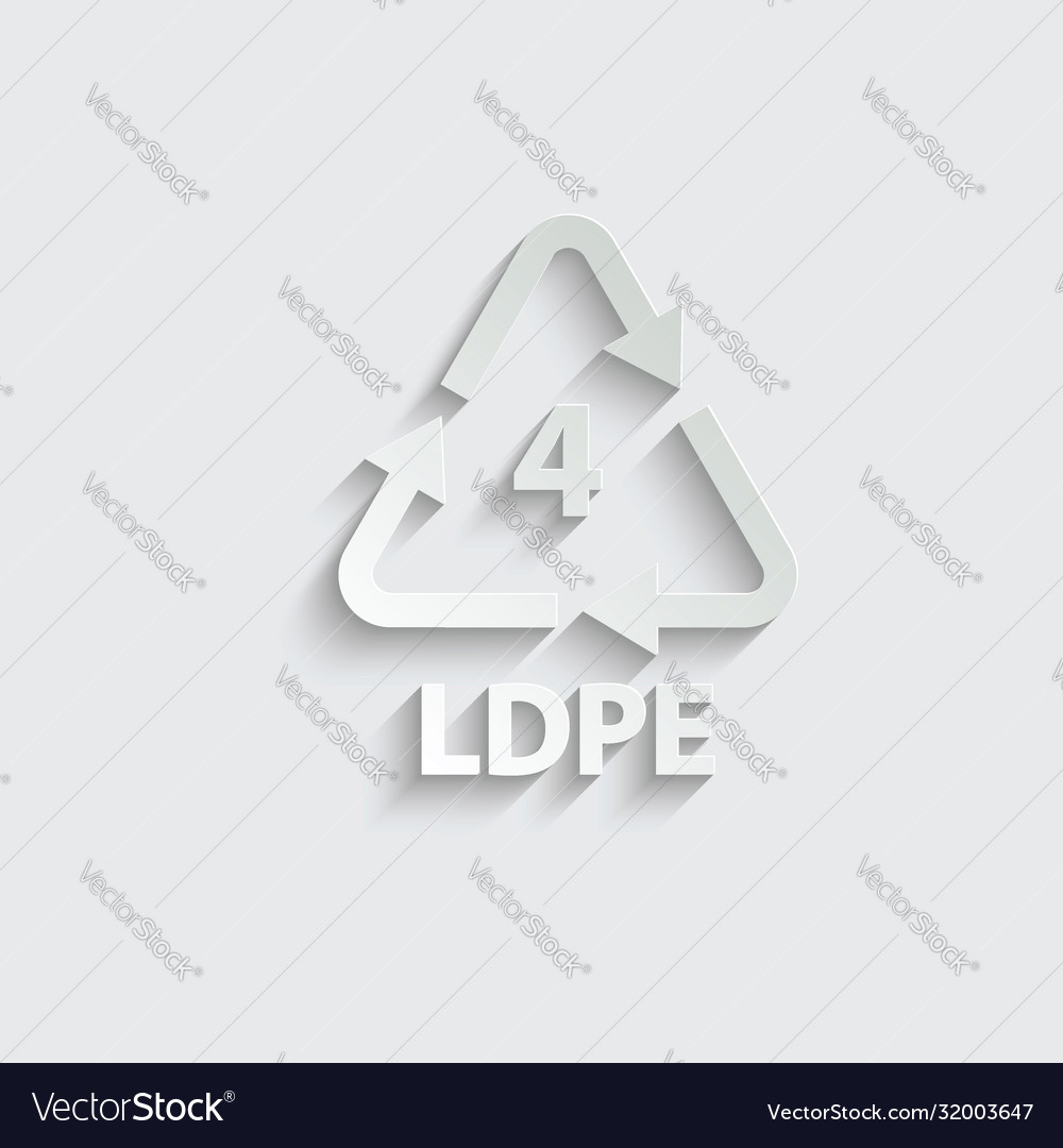 Plastic recycling symbol ldpe 4 code Royalty Free Vector