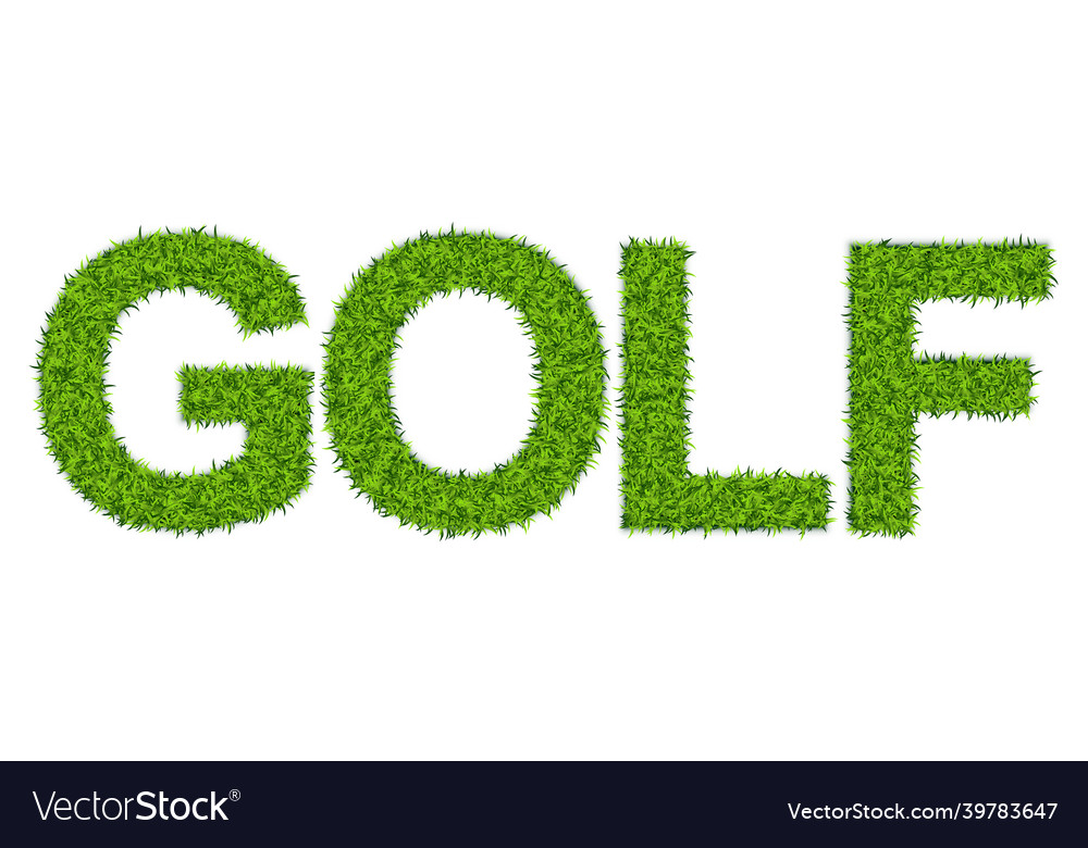 Word golf made of green grass astroturf