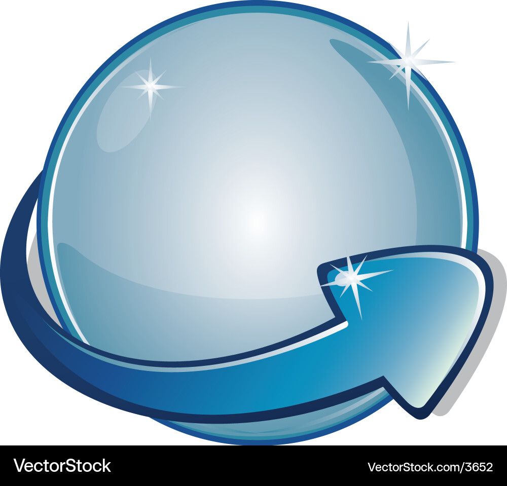 Arrow banner globe Royalty Free Vector Image - VectorStock
