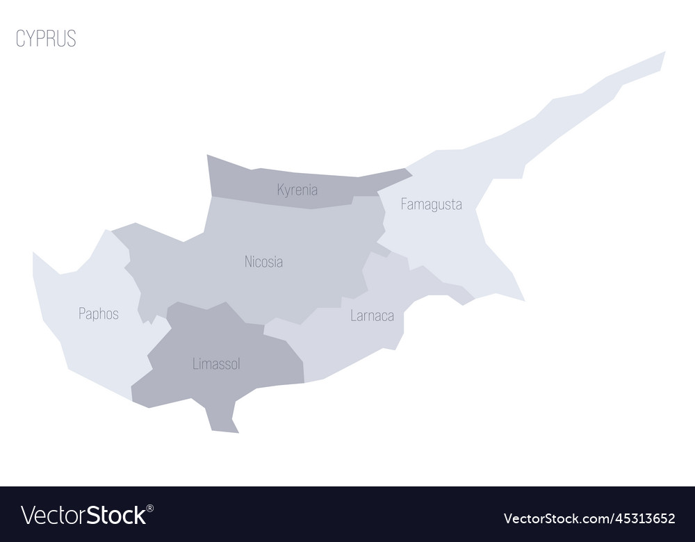 Cyprus Political Map Of Administrative Divisions Vector Image Cyprus Political Map Of Administrative Divisions Vector Image