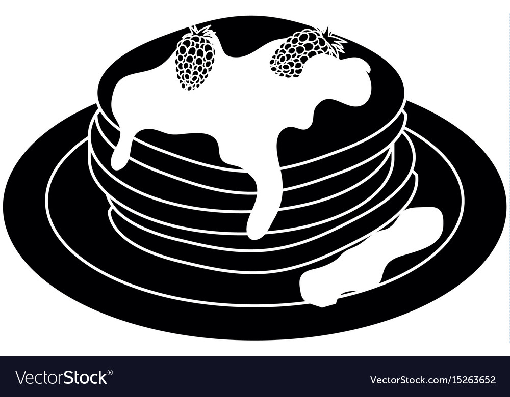 Delicious pancakes breakfast Royalty Free Vector Image