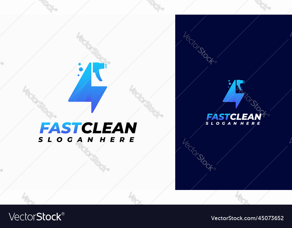 Fast cleaning logo designs concept