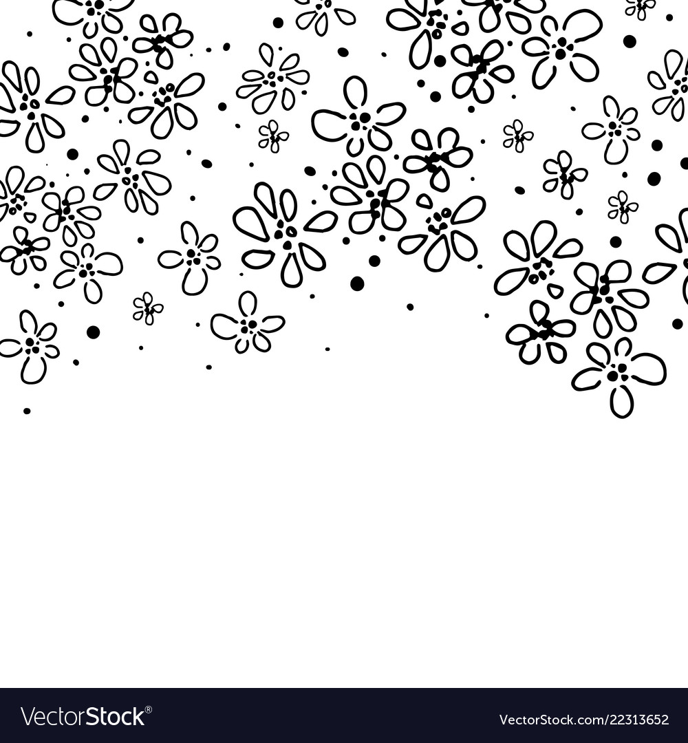 Flower background monochrome vector image Flower background monochrome
