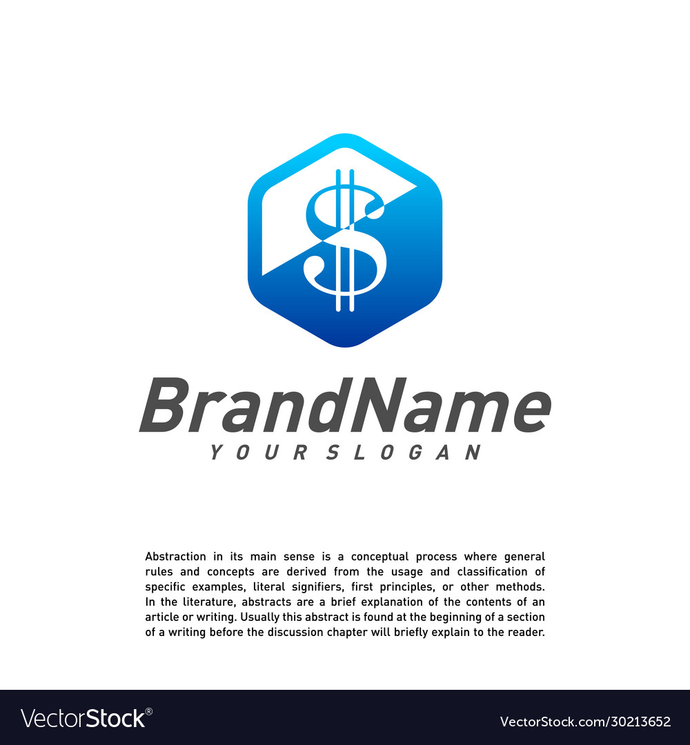 Hexagon money logo design template creative Vector Image