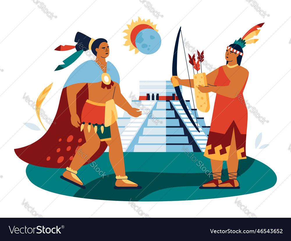 Hunter and woman - modern colored Royalty Free Vector Image