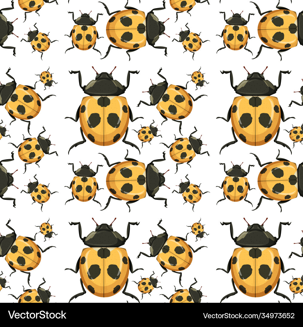 Ladybug on seamless background Royalty Free Vector Image