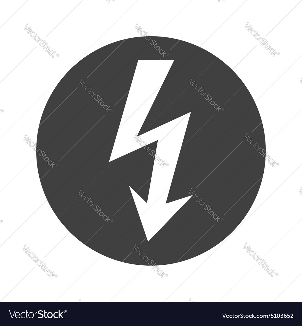 Monochrome round voltage icon Royalty Free Vector Image