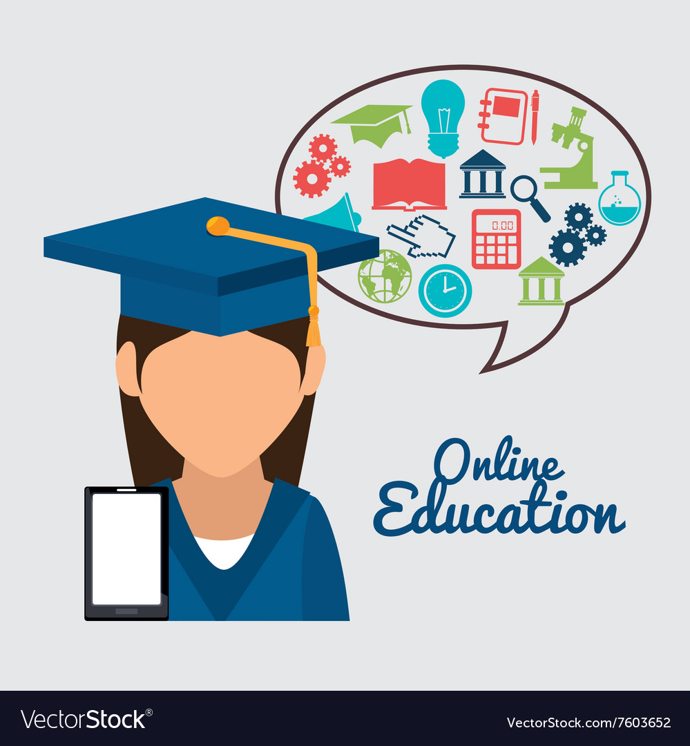 Online education design Royalty Free Vector Image