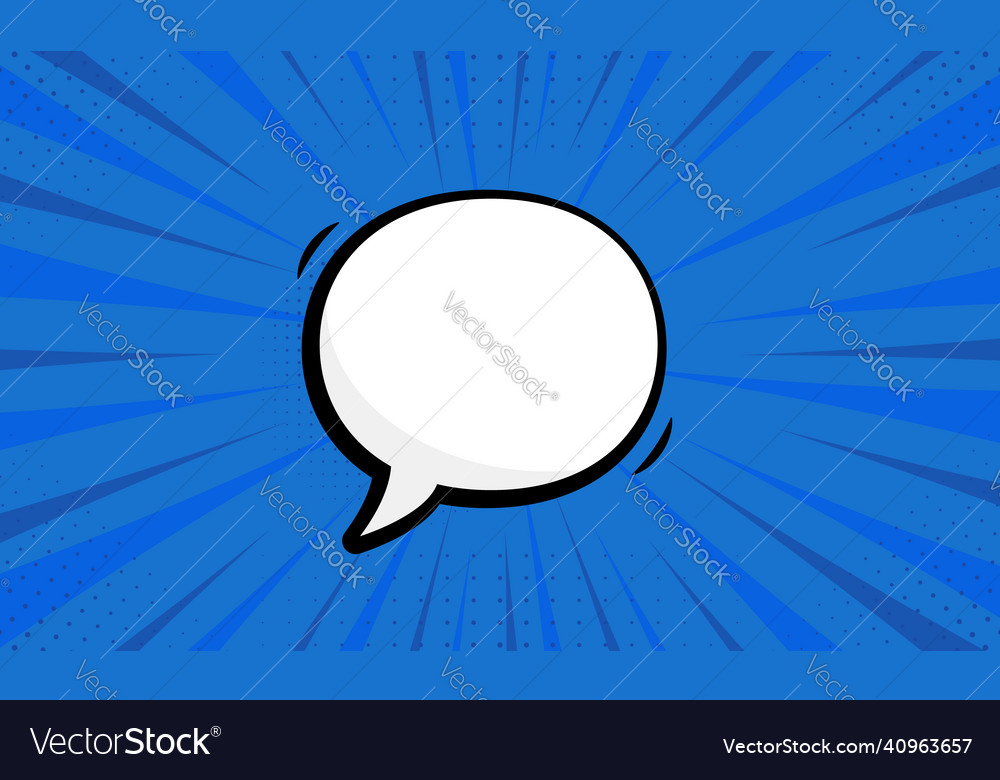 Cartoon blank white speech bubble for text message