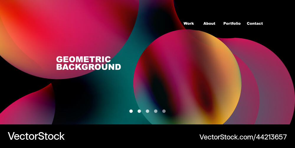 Flowing gradient colors and round elements Vector Image