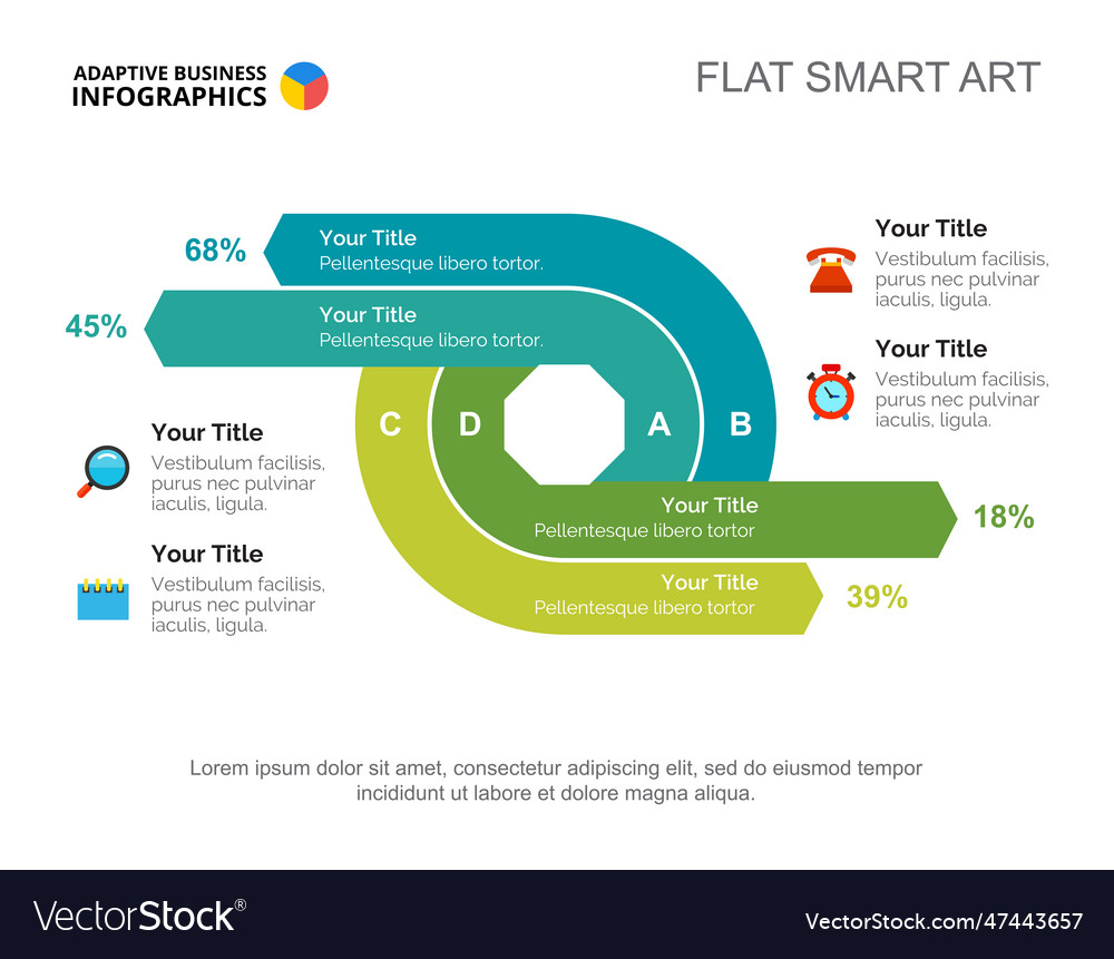 Four options progress slide template Royalty Free Vector