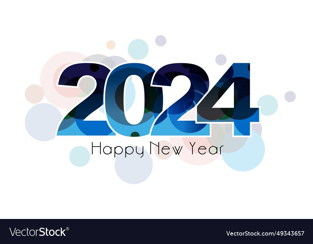 Happy new year 2024 template Royalty Free Vector Image