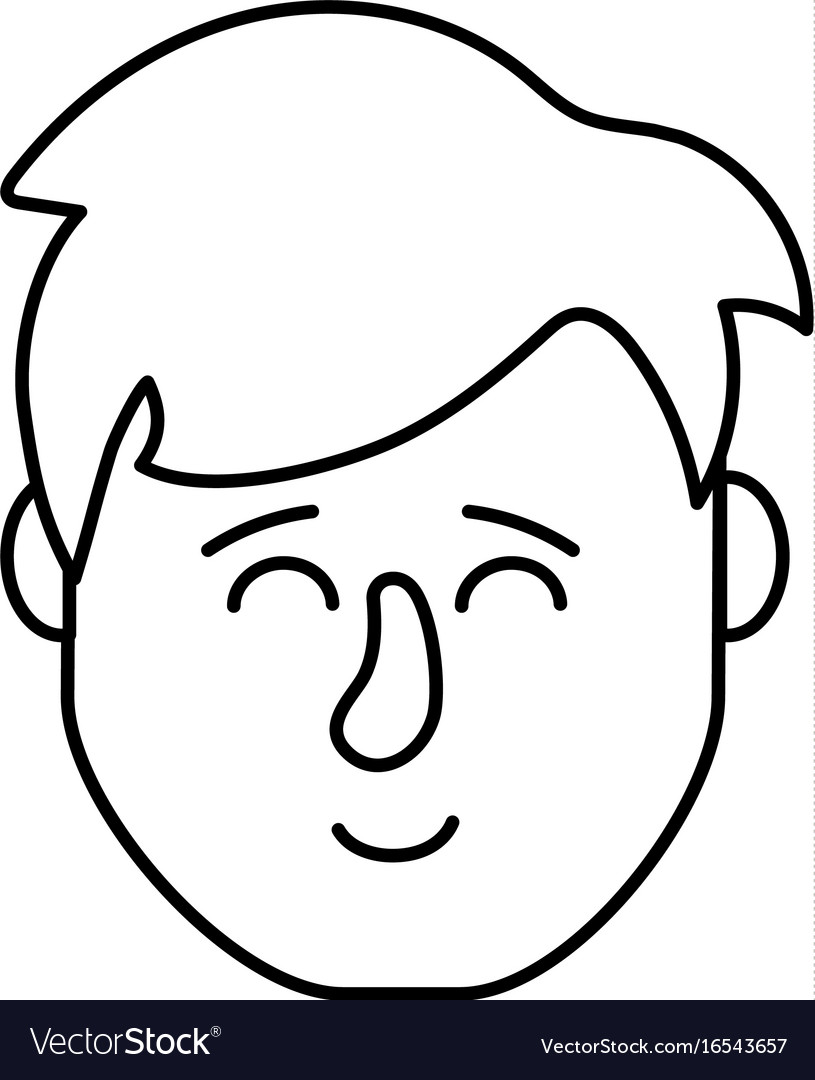 Line avatar man head with hairstyle design Vector Image