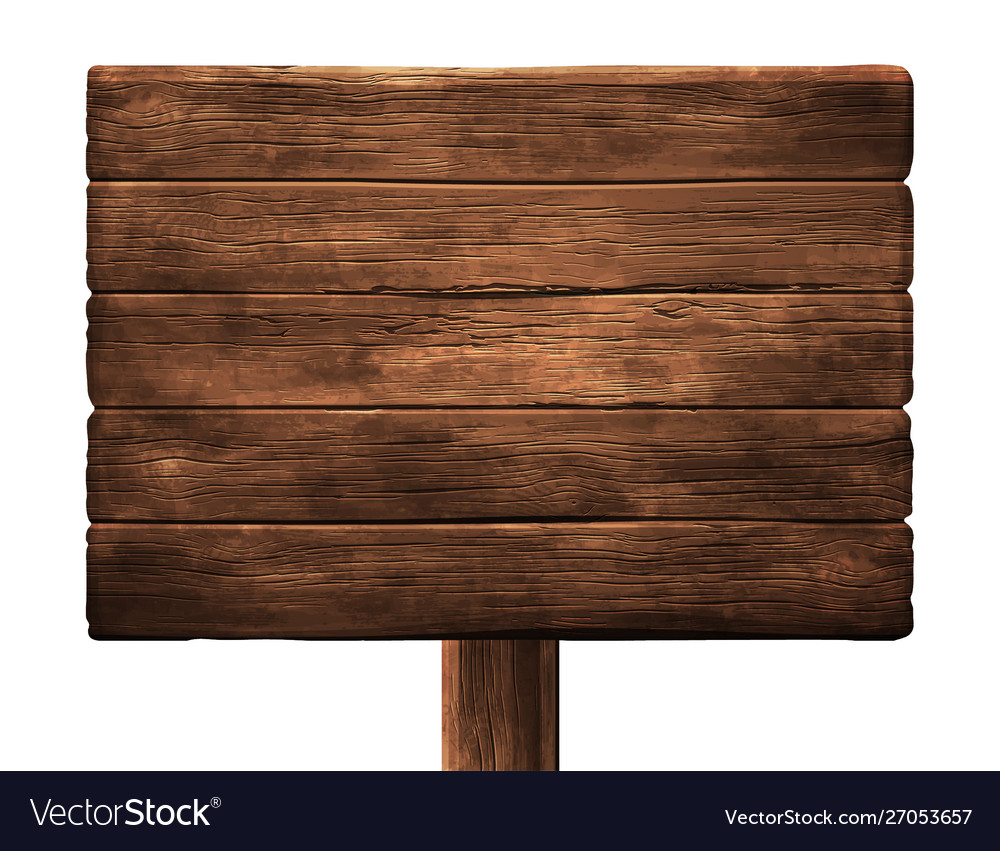 Old Wooden Billboard On A Pillar White Vector Image Pillar On A White Vector Image