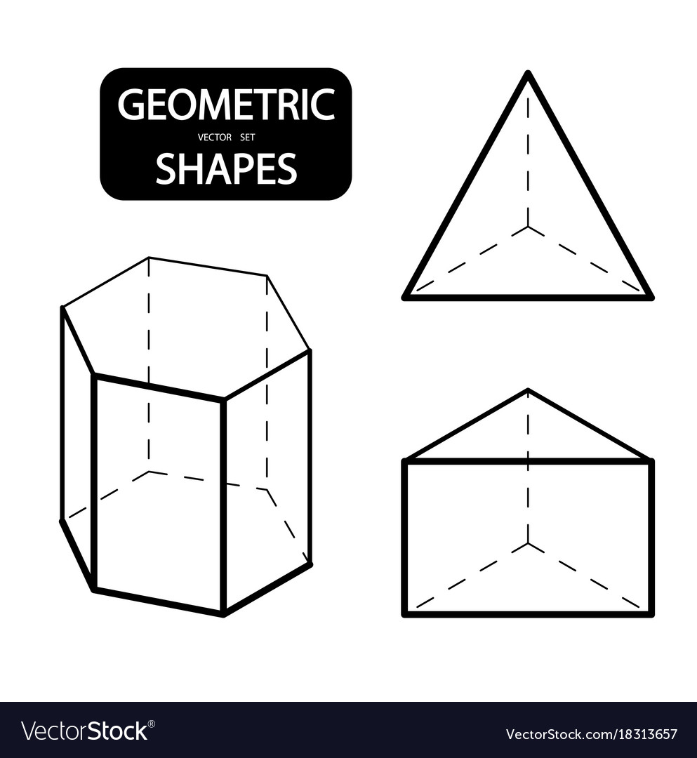 Set 3d geometric shapes isometric views the Vector Image