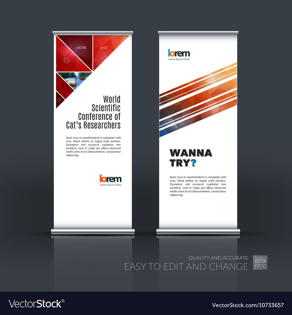 Set of modern roll up banner stand design