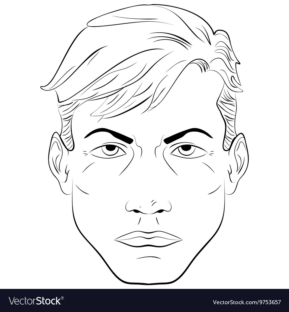 Man face close up Royalty Free Vector Image - VectorStock