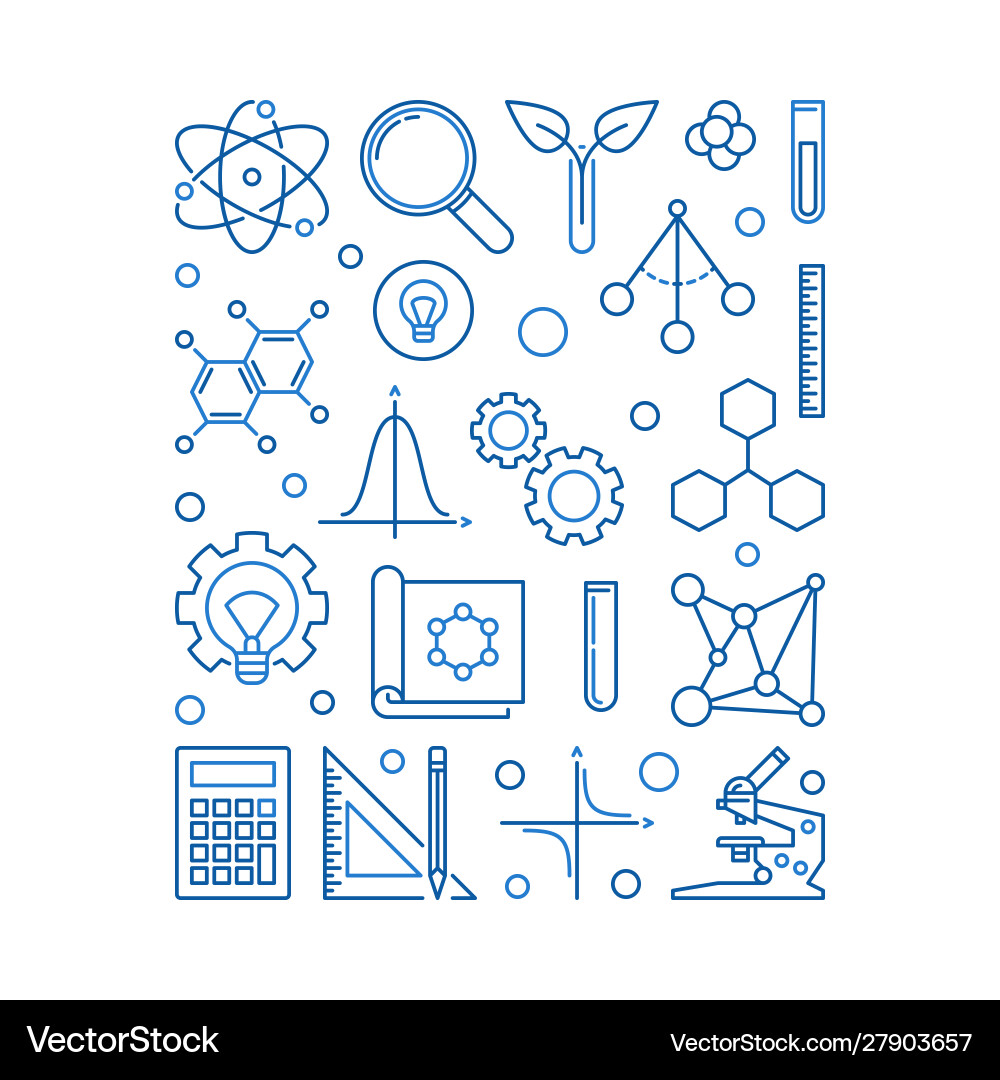 Stem concept blue linear Royalty Free Vector Image