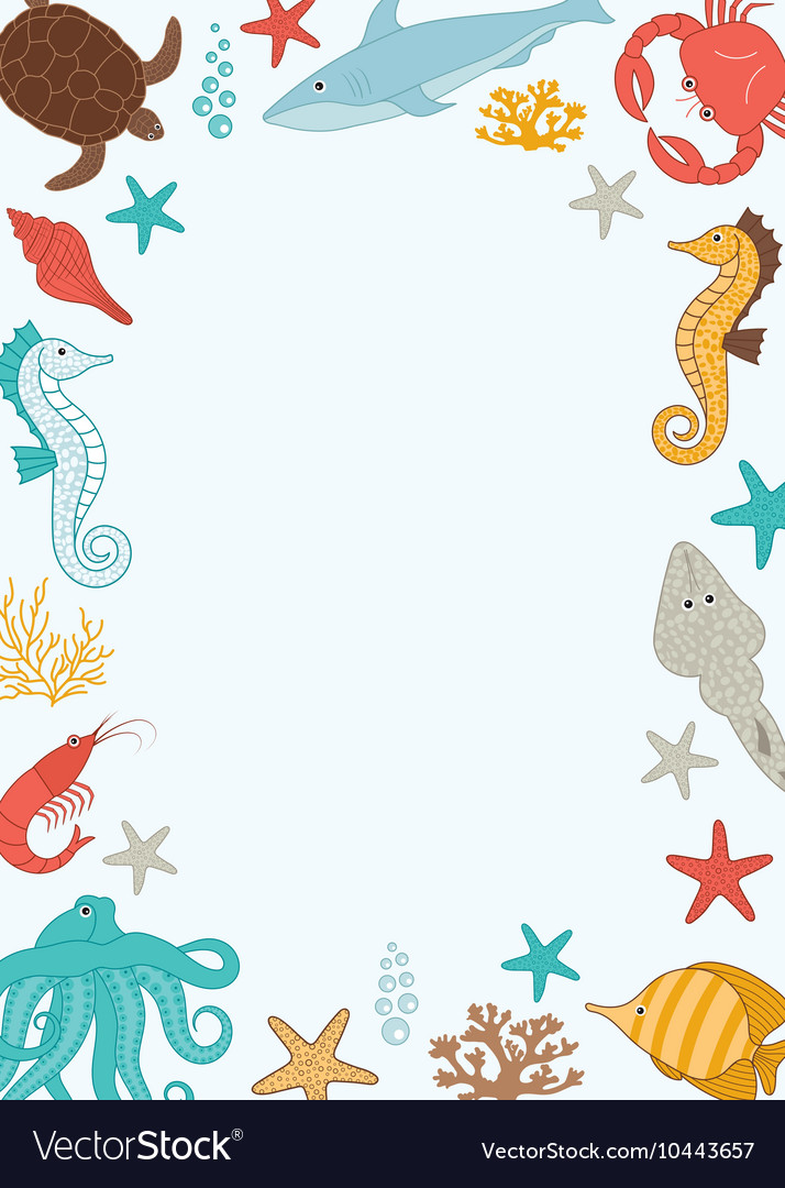 Under the sea card Royalty Free Vector Image - VectorStock