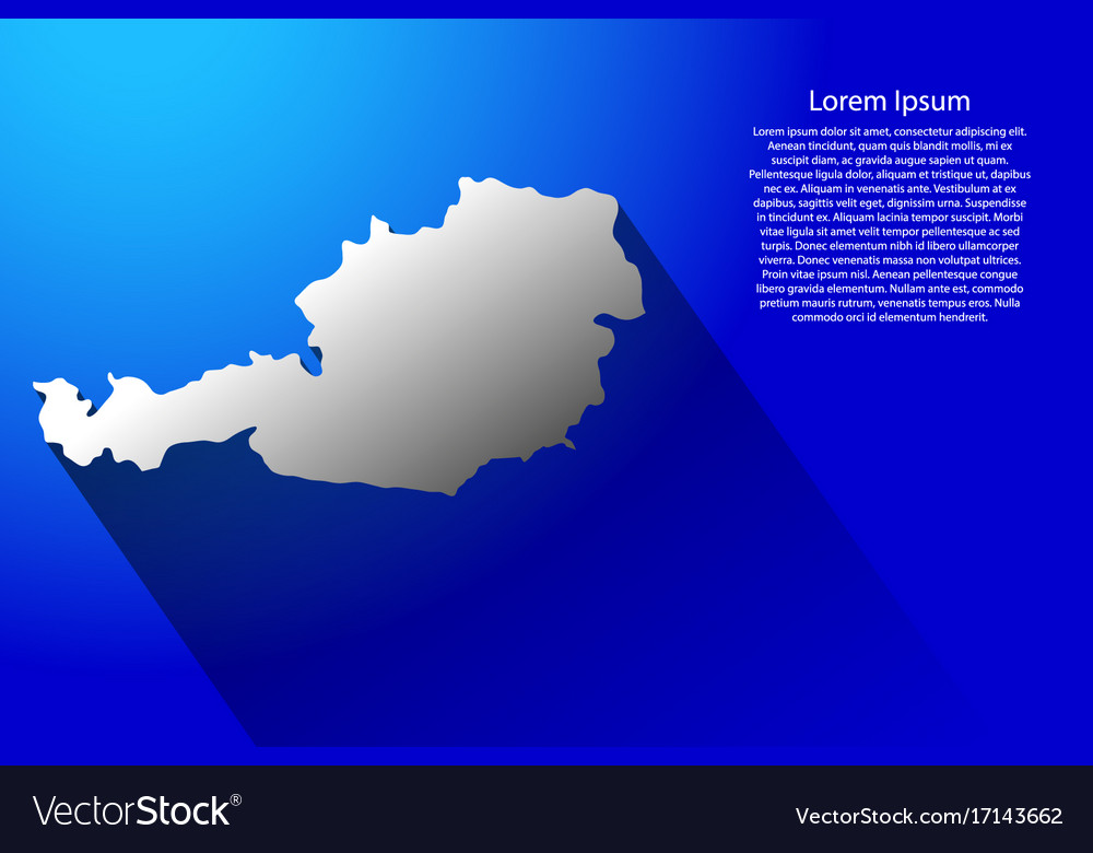 Abstract map austria with long shadow Royalty Free Vector