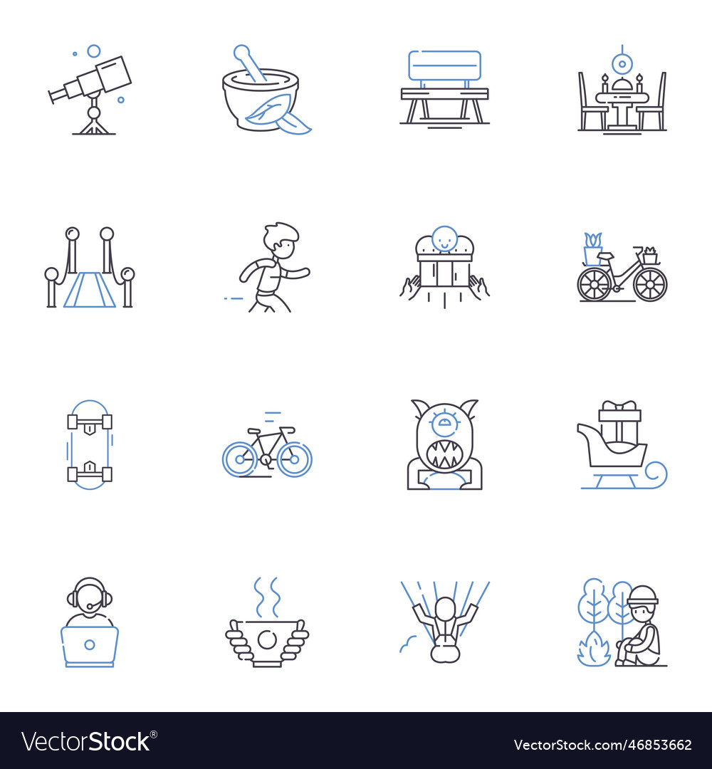 Companionship Line Icons Collection Friendship Vector Image