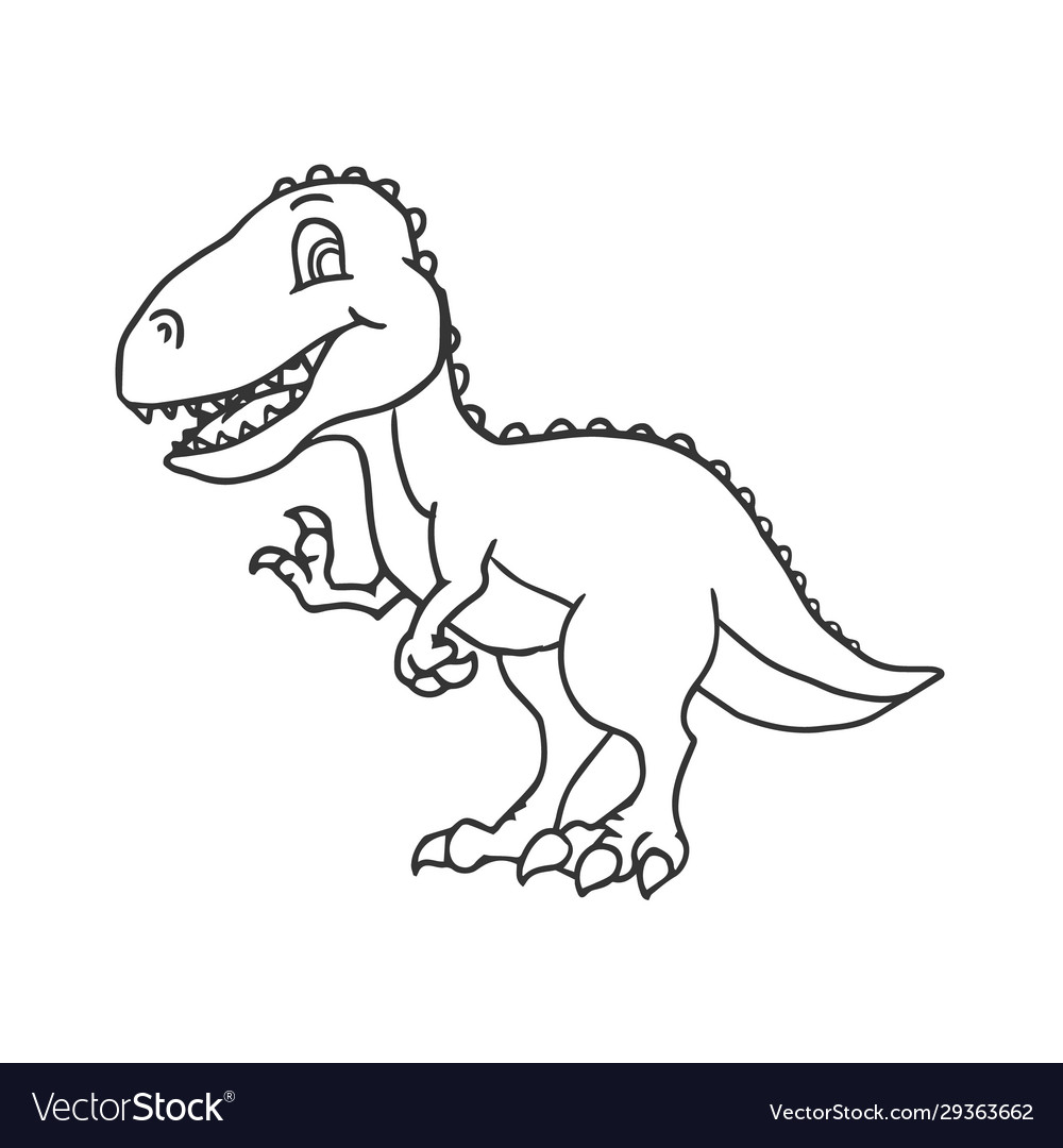 Cute cartoon dinosaur - t-rex tyrannosaurus rex Vector Image