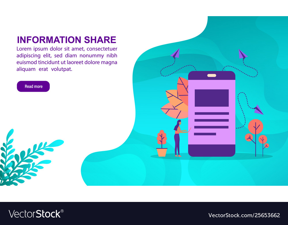 Information share concept with character template