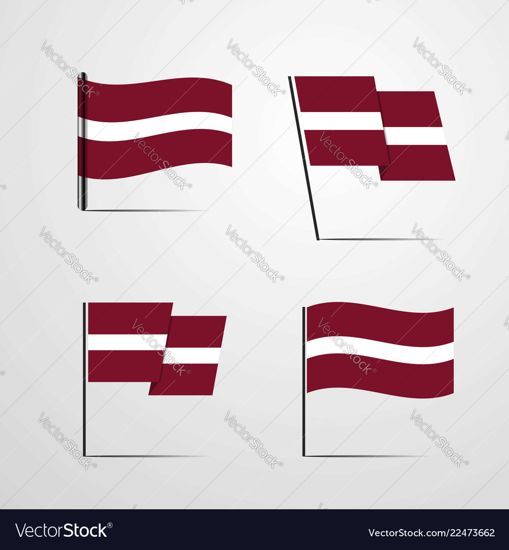 Latvia waving flag set design