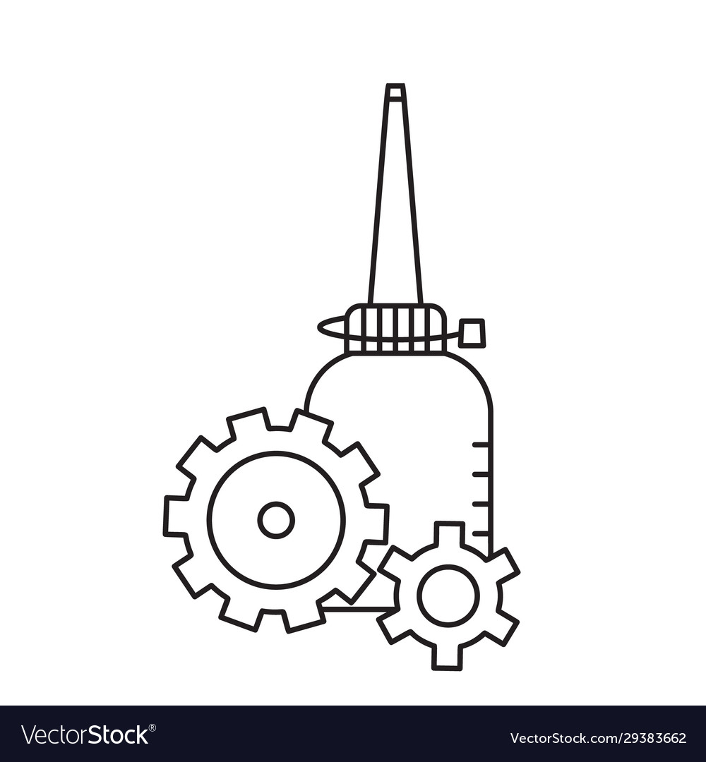 Oiler with two cogwheels in foreground linear