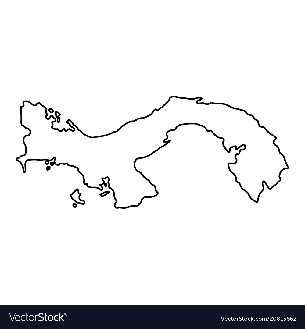 Panama map of black contour curves