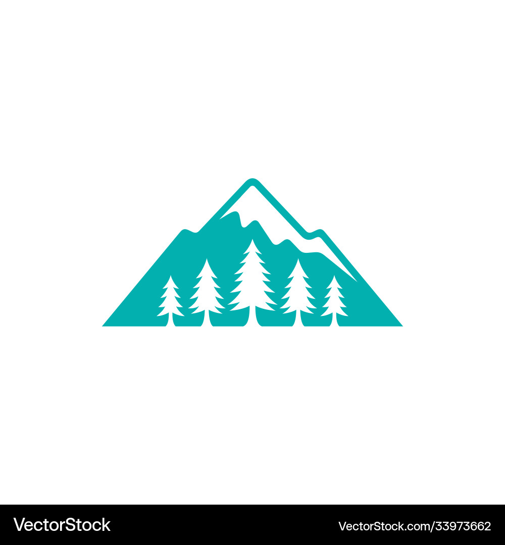 Pine mountain logo Royalty Free Vector Image - VectorStock
