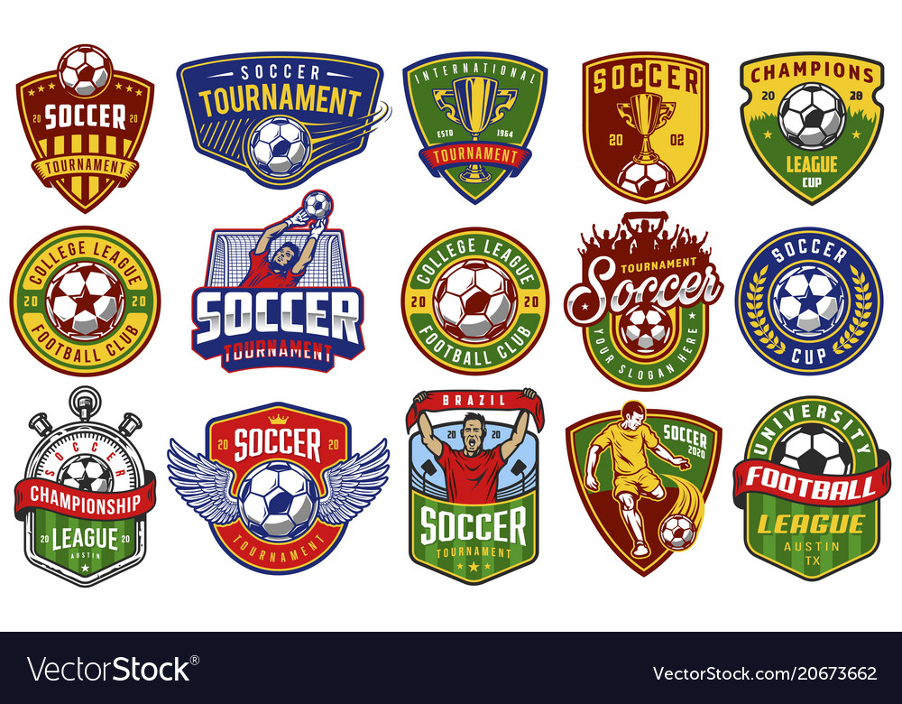 Set soccer emblems Royalty Free Vector Image - VectorStock