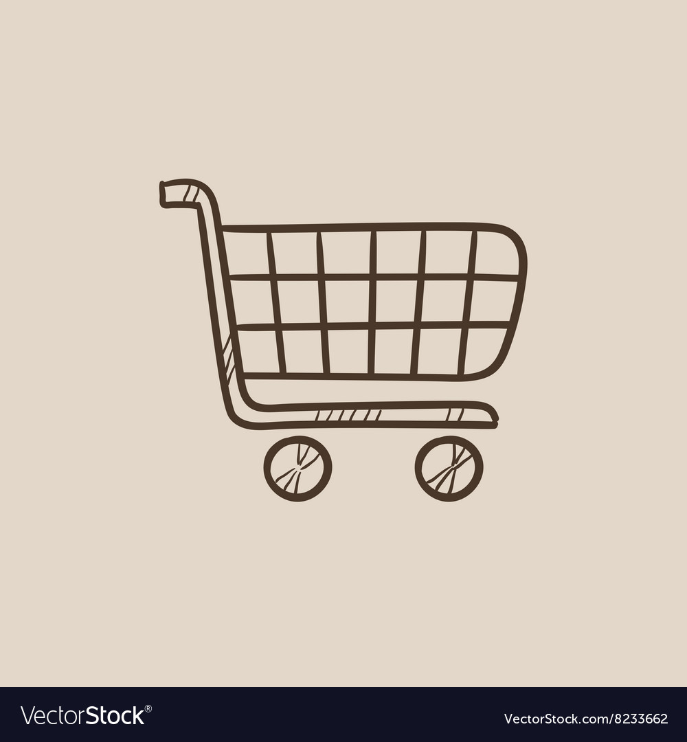 Shopping cart sketch icon