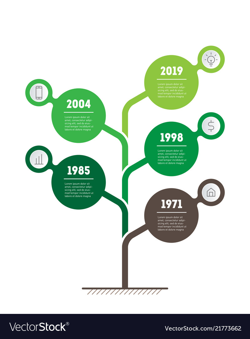 Timeline infographics the development and growth