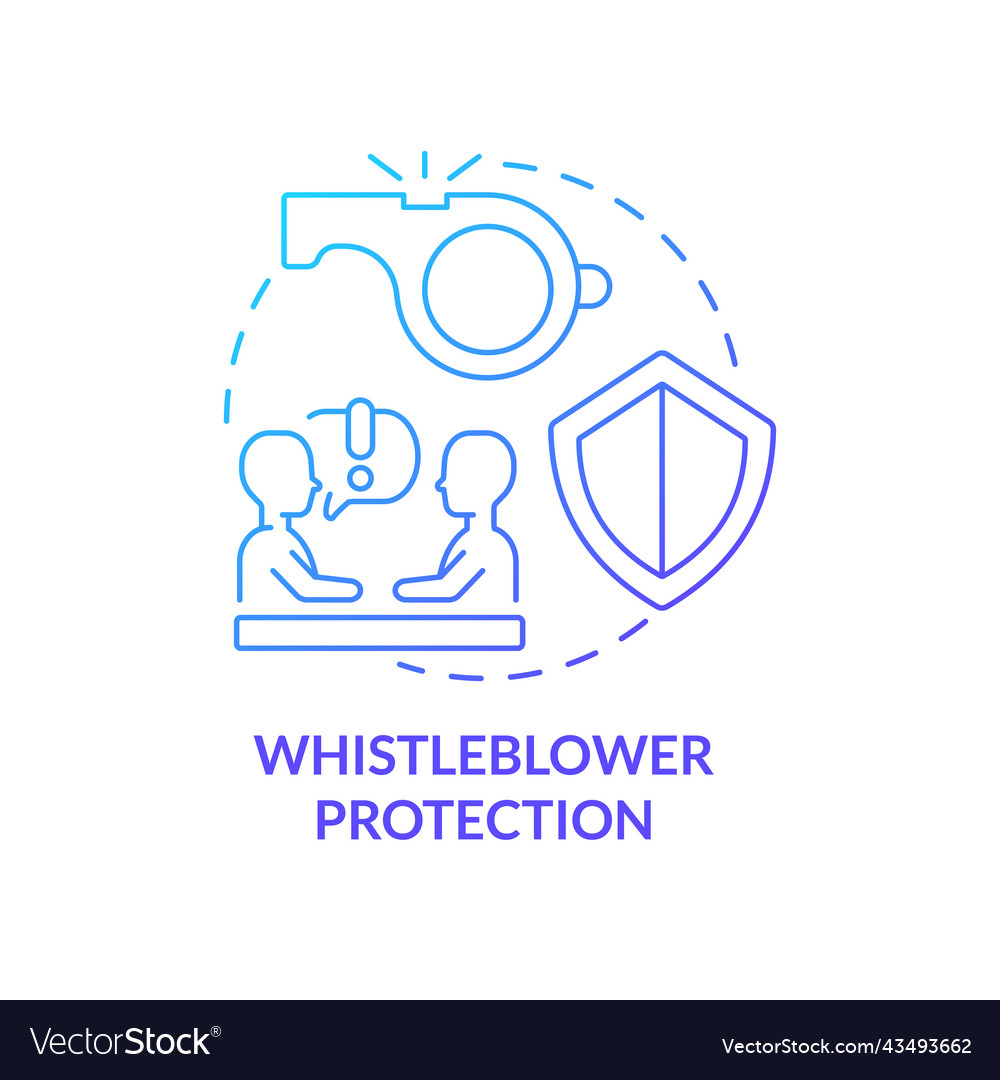 Whistleblower Protection Blue Gradient Concept Vector Image