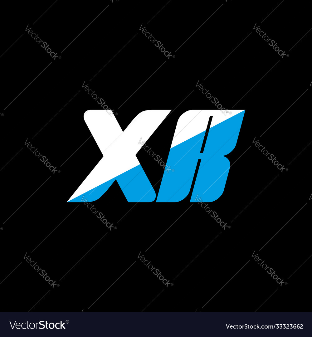 Xr letter logo design on black background