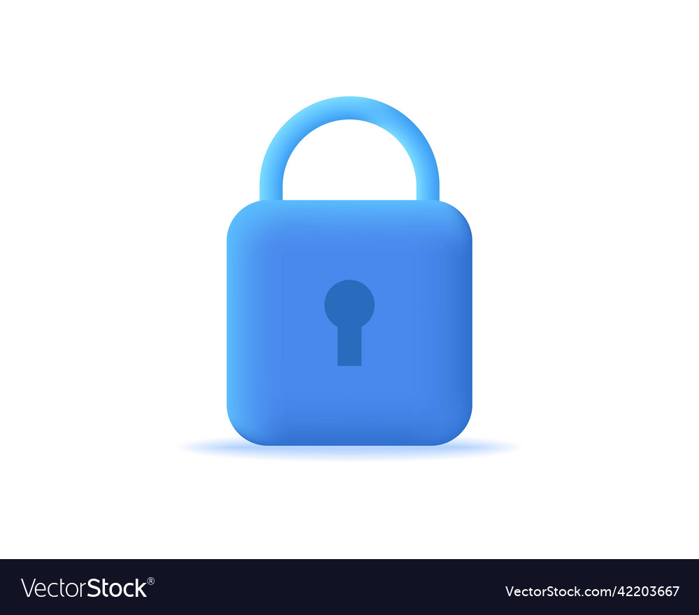 3d padlock realistic icon