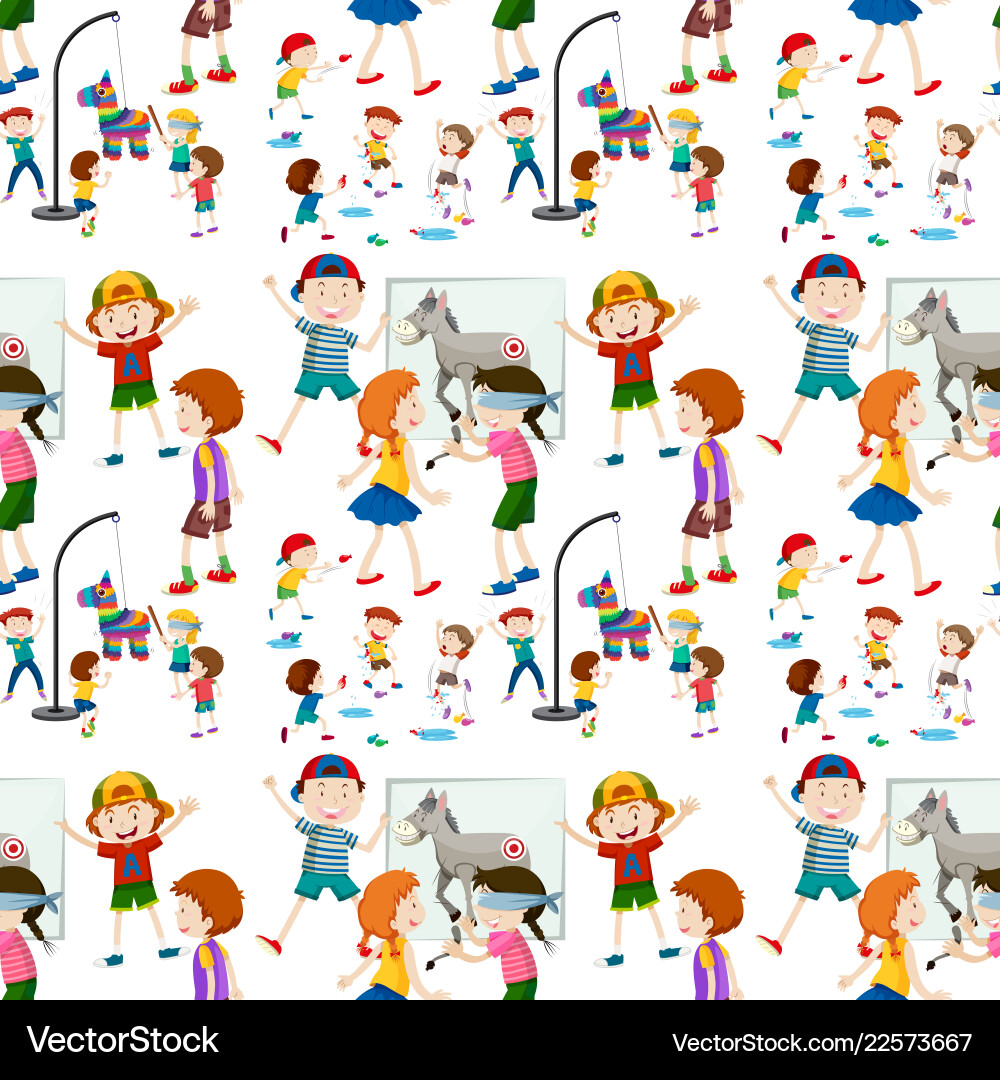 Group Activities Vector Pattern Children activity seamless pattern Royalty Free Vector Image