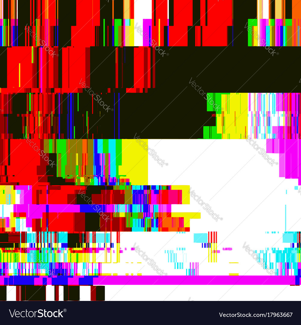 Glitch background. Unusual glitch vector backdrop. Computer screen