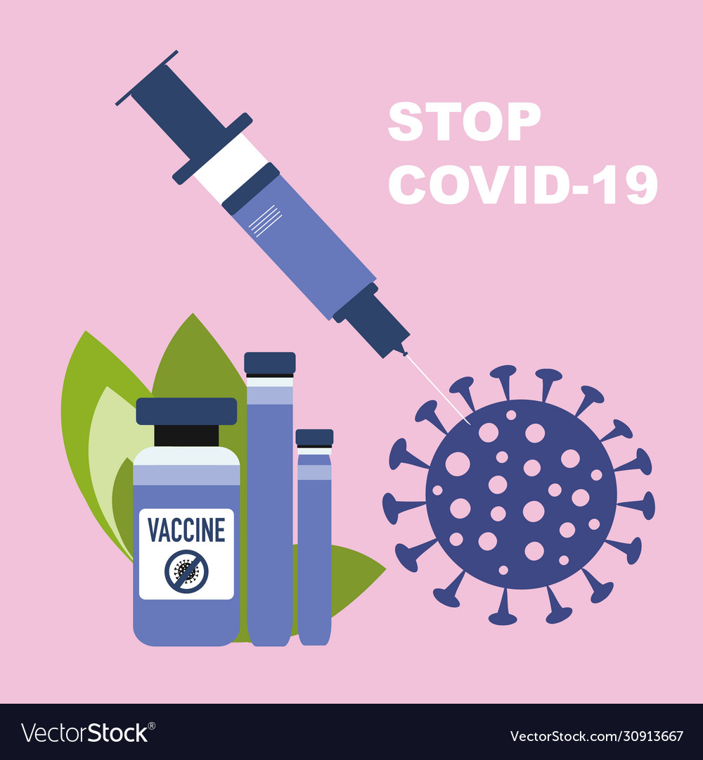 Coronavirus vaccine concept syringe