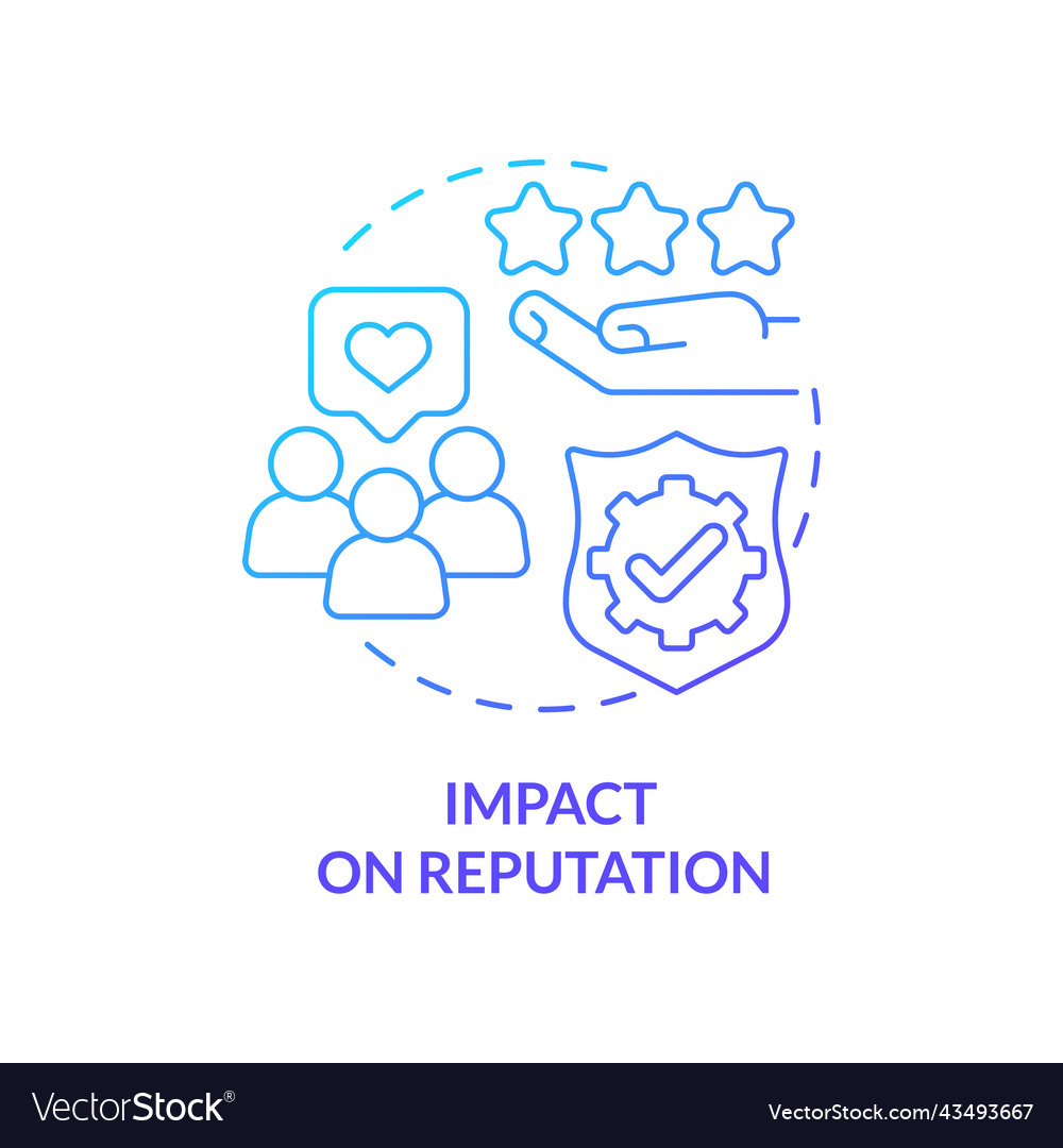 Impact on reputation blue gradient concept icon Vector Image