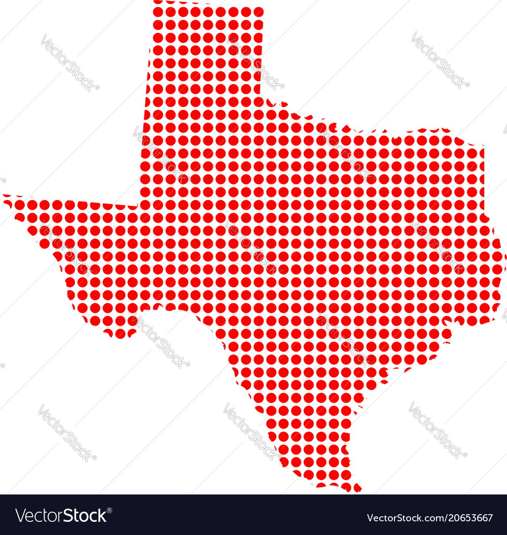 Red dot map of texas