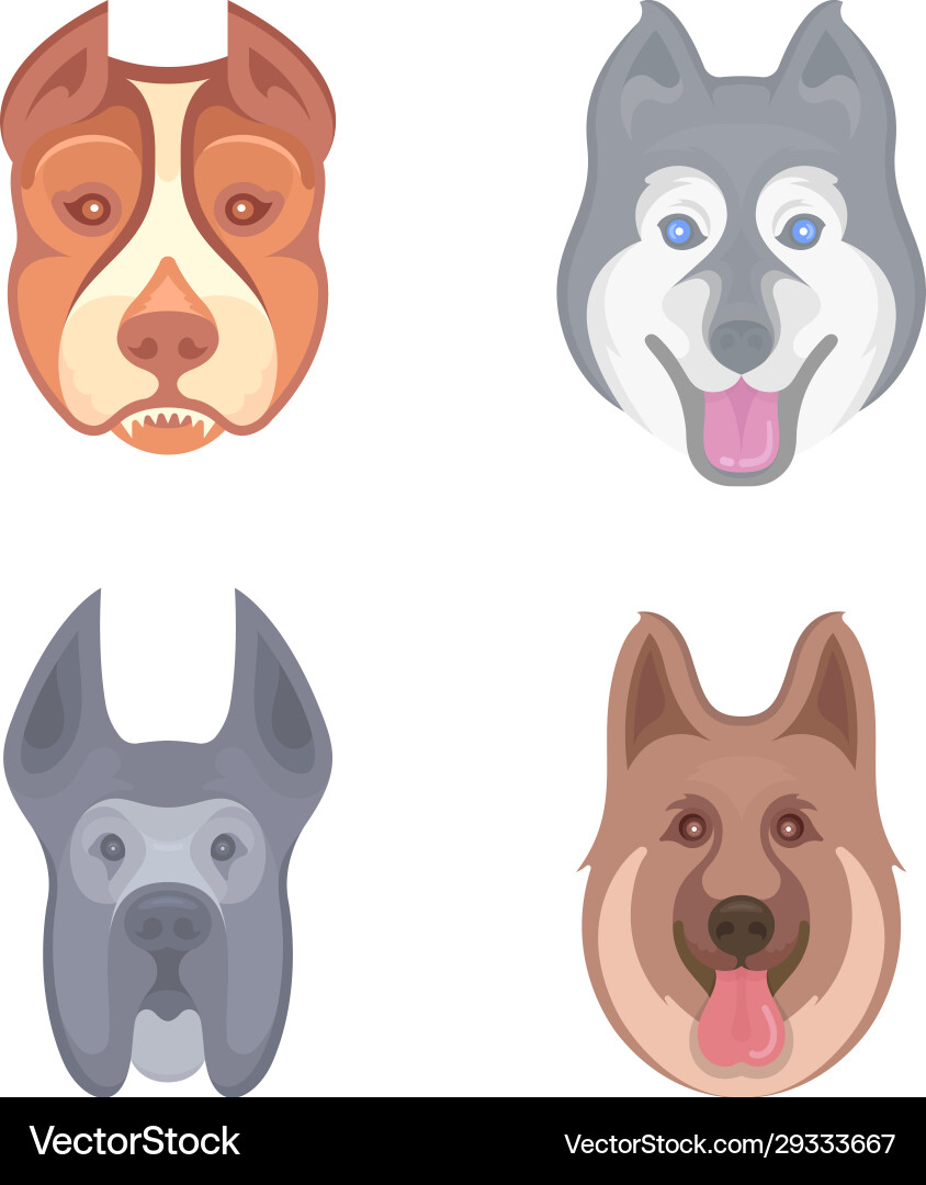 Set dogs for Royalty Free Vector Image - VectorStock