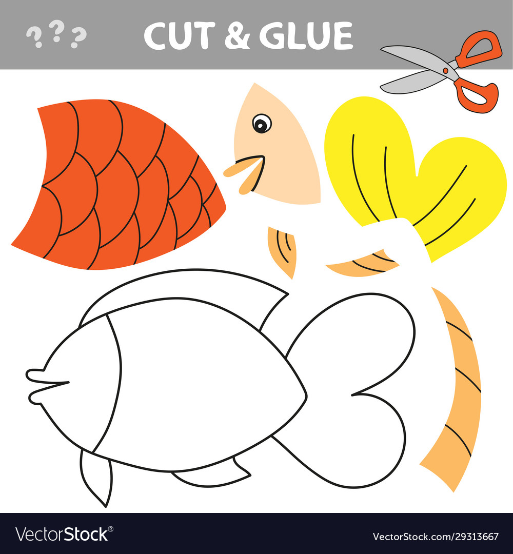 Use scissors and glue and restore picture Vector Image