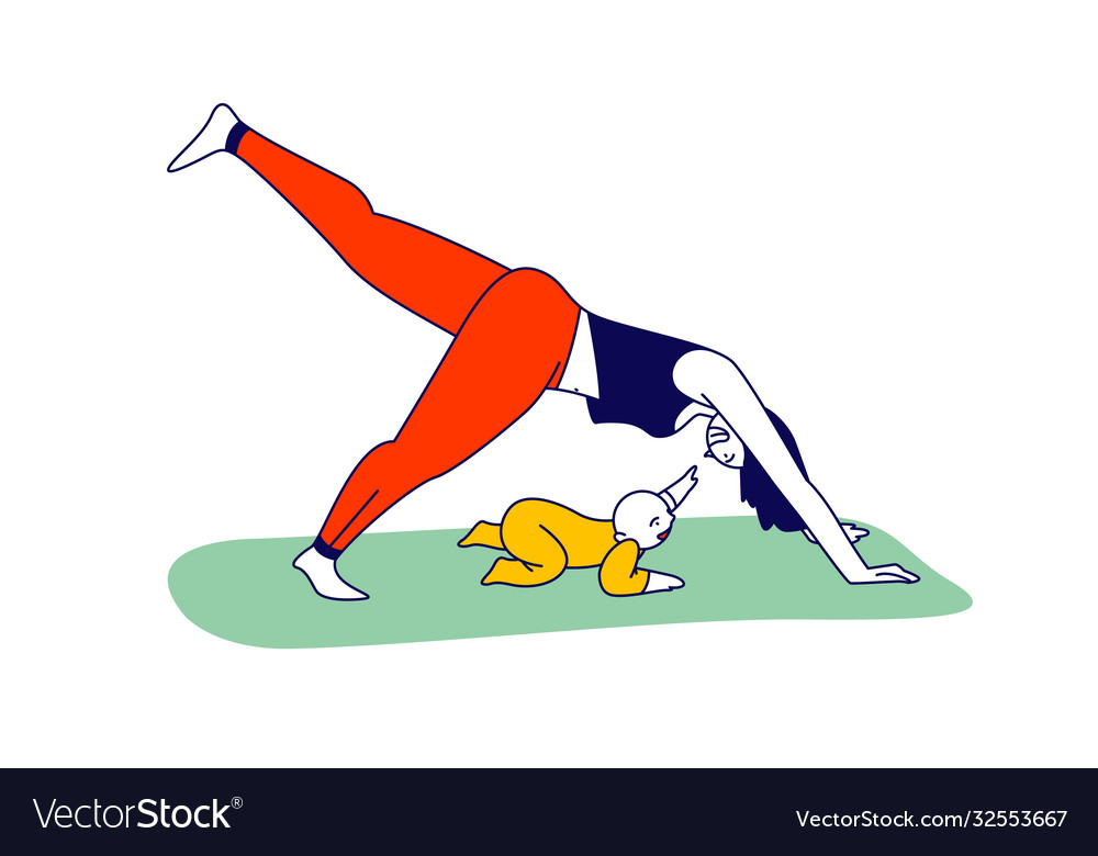 Young woman character stand in yoga posture Vector Image