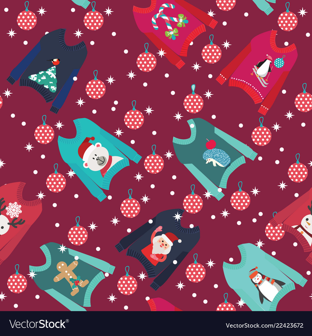 Christmas background with cute ugly