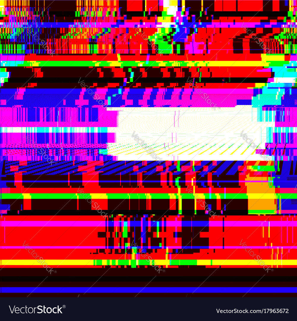 Glitch background. Unusual glitch vector backdrop. Computer screen