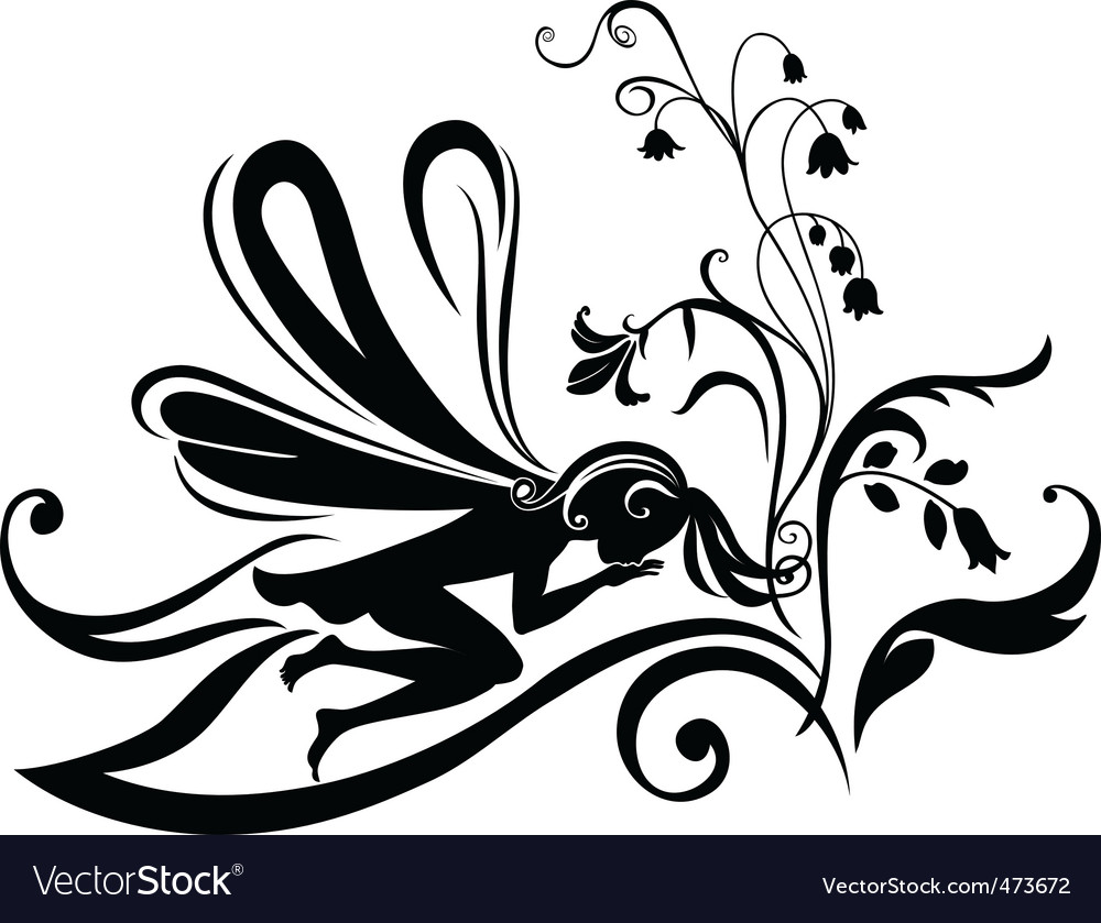 Fairy silhouette Royalty Free Vector Image - VectorStock